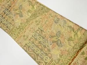 リサイクル　佐賀錦ふくれ織切り嵌め風花唐草によろけ縞模様織出し袋帯